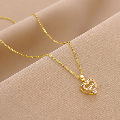 Love Heart Zircon Necklace