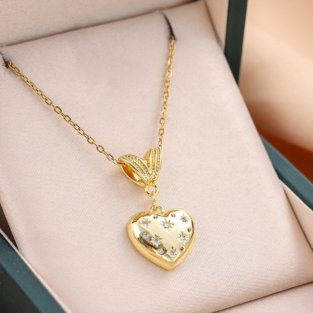 Starry Heart Pendant Necklace