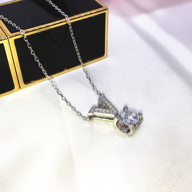 Solitaire Square Stone Pendant Necklace