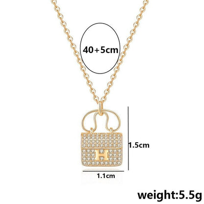 18K Gold Plated Luxury Bag Pendant Necklace