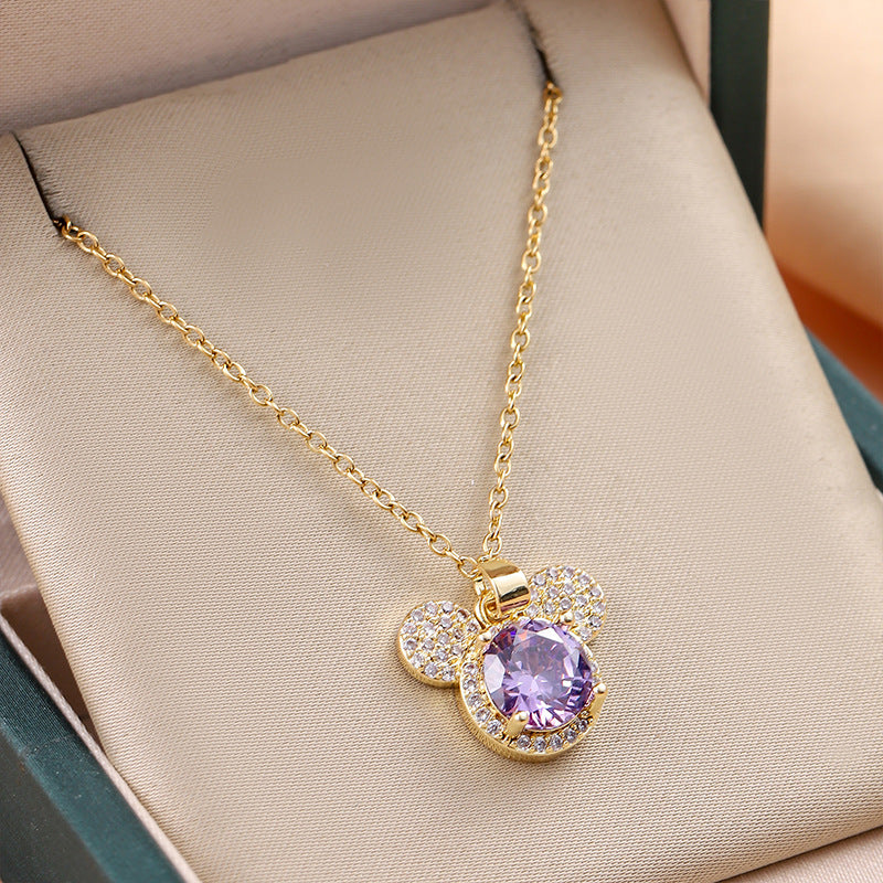 Sparkling Mouse Silhouette Necklace