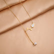 Rose Pearl Stem Pendant Necklace