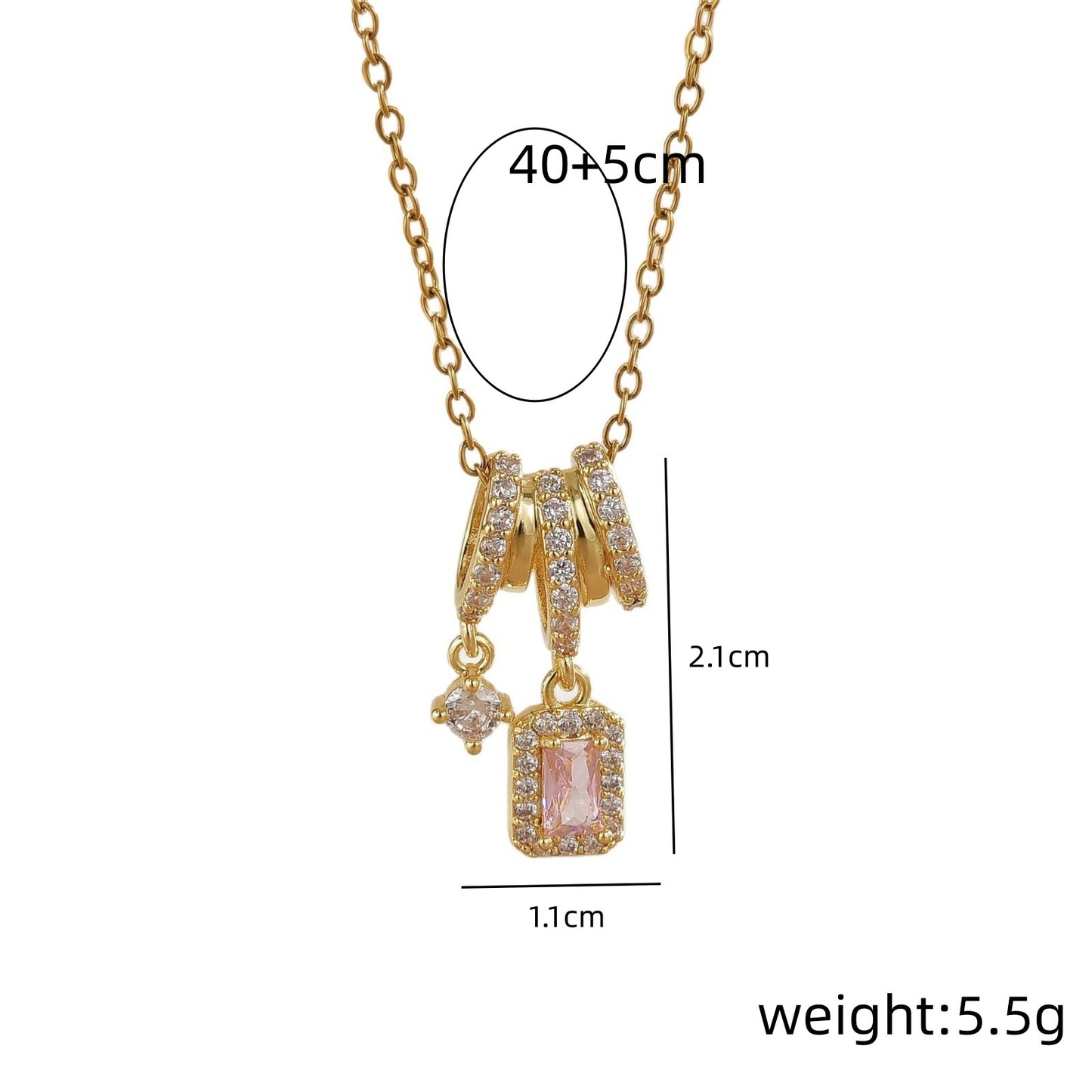 Blush Luxe Triple Hoop Dainty Necklace