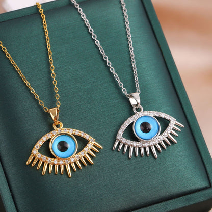 Blue Evil Eye Crystal Pendant