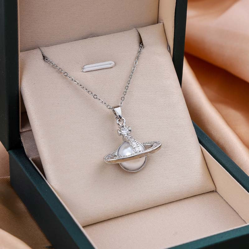 Pearl Orbit Pendant Necklace