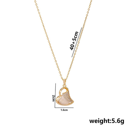 Aura Heart Cat’s Eye Pendant Necklace