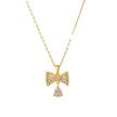 Bow Drop Crystal Pendant Necklace