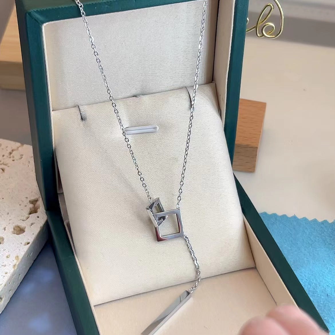 Geometric Drop Bar Necklace