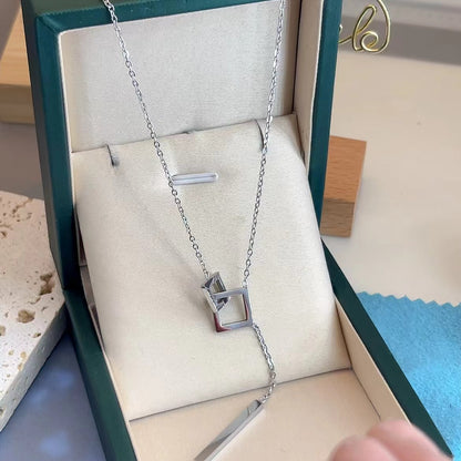 Geometric Drop Bar Necklace