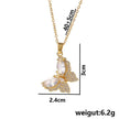 Zircon studded Butterfly Pendant  Necklace