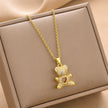 Teddy Heart Zircon Pendant Necklace