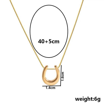 Modern Equestrian Horseshoe Charm Necklace
