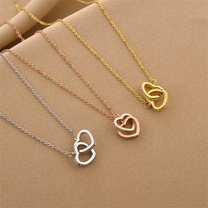 Interlinked Hearts Pendant Necklace