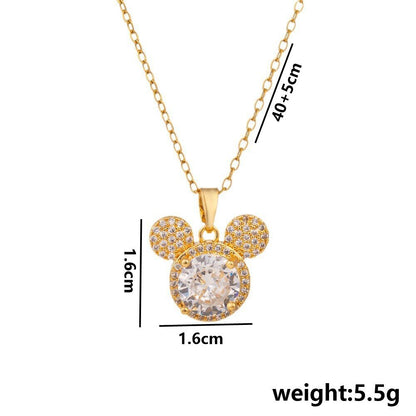 Sparkling Mouse Silhouette Necklace