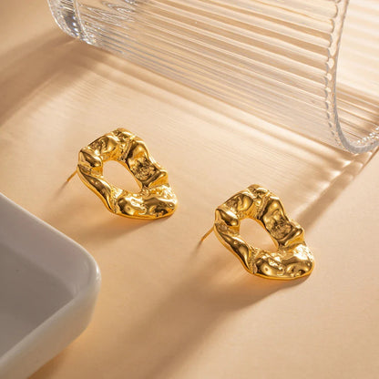 Hammered Irregular Stud Earrings