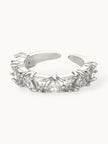 Luxe Trillion-Cut Stackable Eternity Silver Diamond Ring