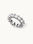 Opulent Solitaire Round Eternity Stackable Silver Diamond Band Ring