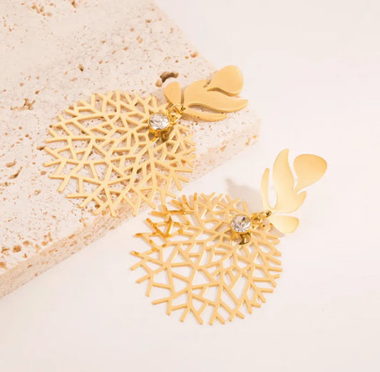 Leaf Cutwork Dangler Earrings