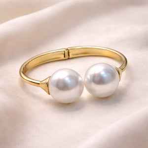 Selene Twin Pearl Cuff Bracelet