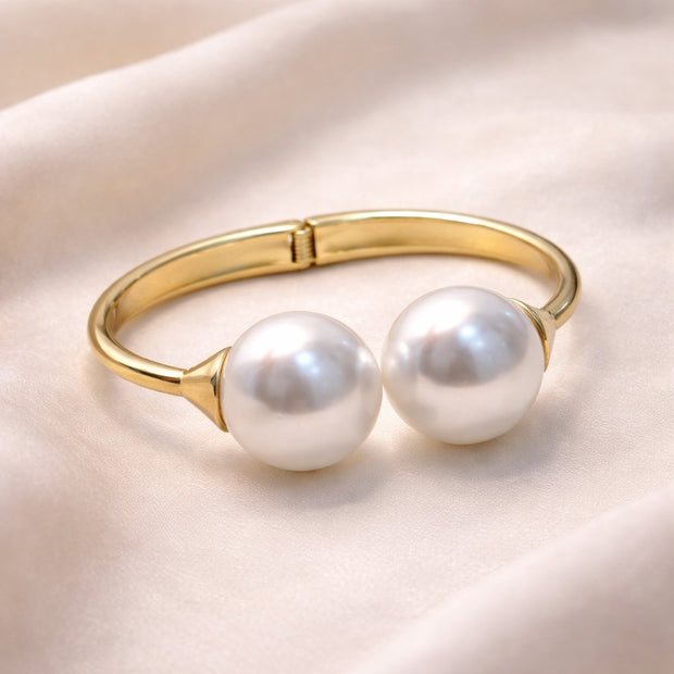 Selene Twin Pearl Cuff Bracelet
