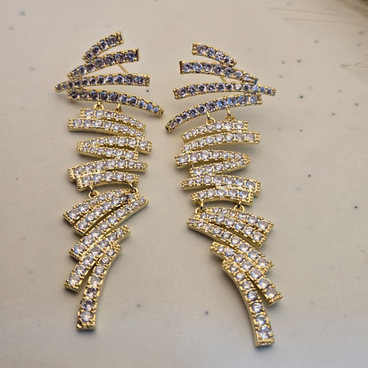Glam Cascade Gold Earrings