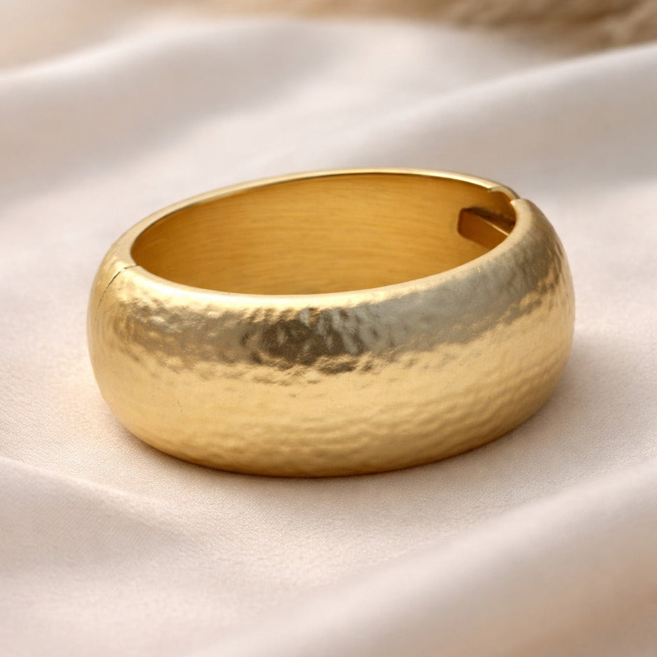 Aura Hammered Matte Gold Cuff