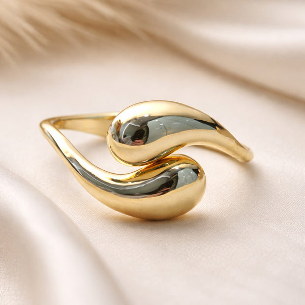 Polished Teardrop Wrap Cuff Bracelet