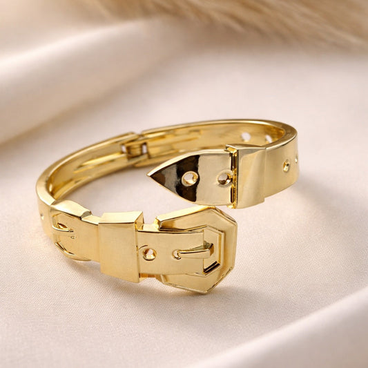 Polished Belt-Wrap Cuff Bracelet