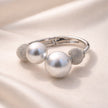 Luna Double Pearl Mesh Cuff Bracelet
