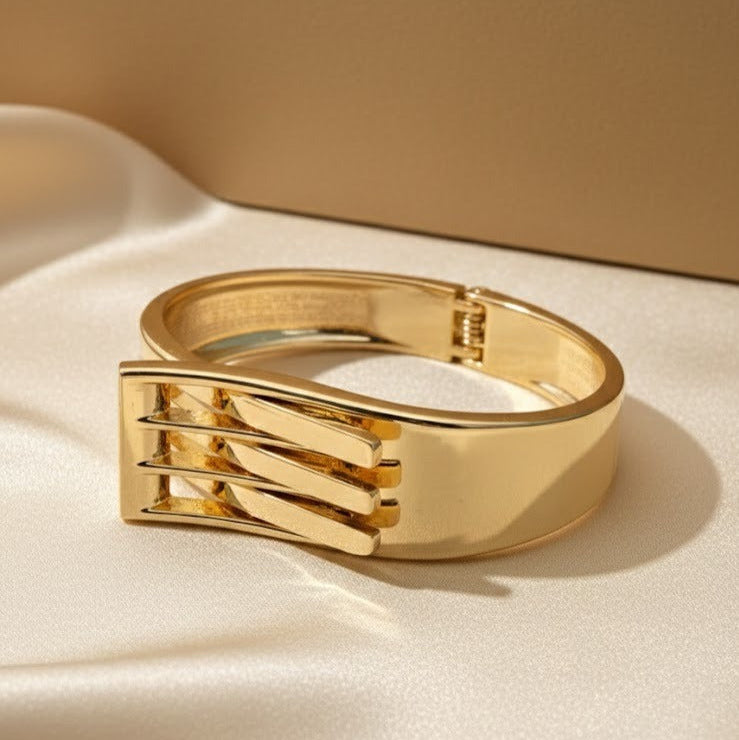 Architectural Gold Buckle Bracelet