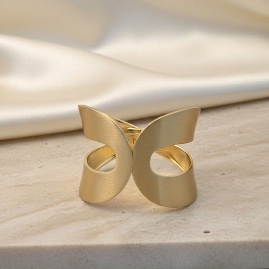 Sculptural Abstract Infinity Cuff Bracelet