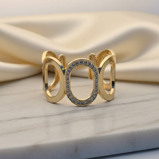 Celeste Crystal Pavé Link Cuff Bracelet