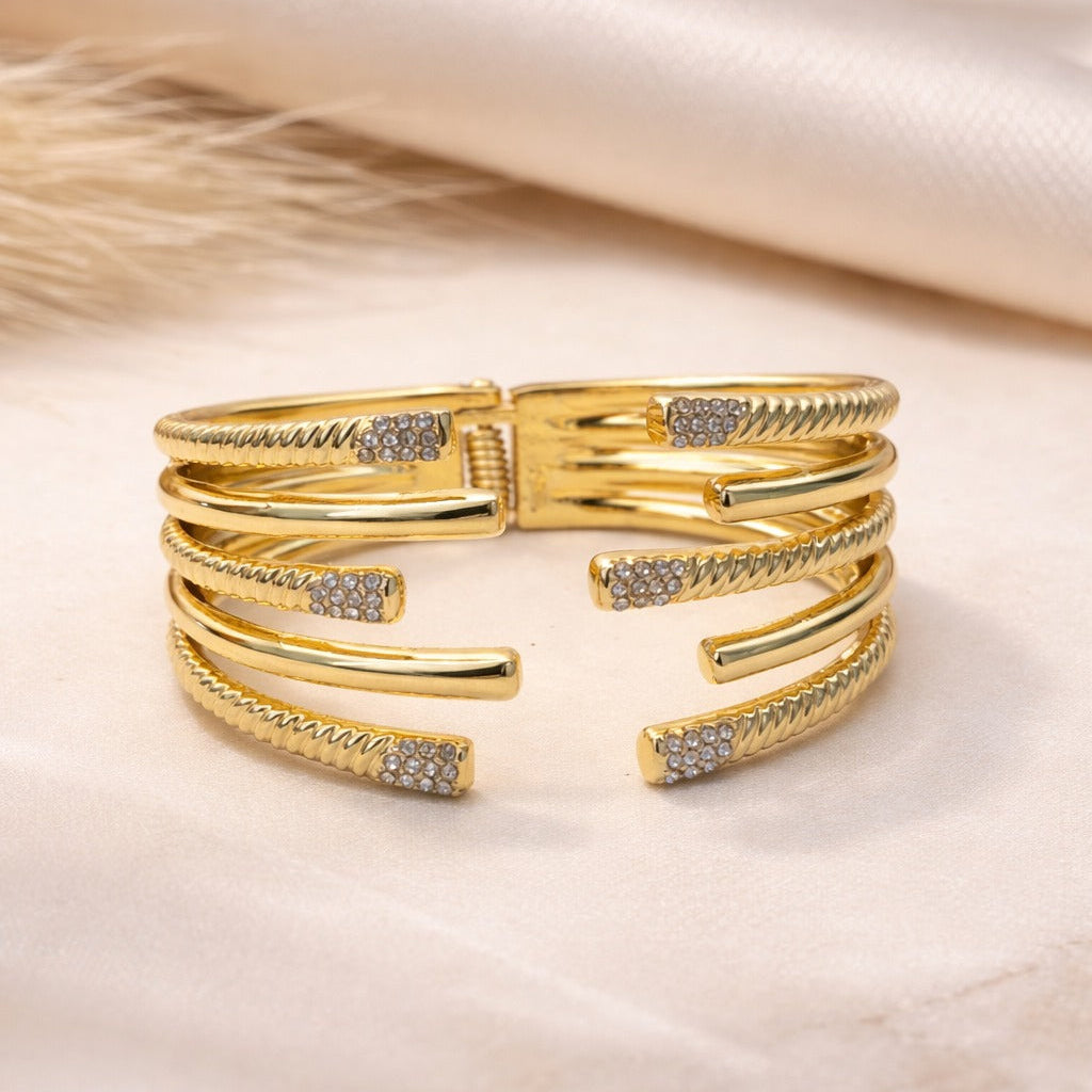Layered Crystal Rope Statement Bracelet