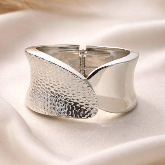 Liquid Hammered Silver Bangle