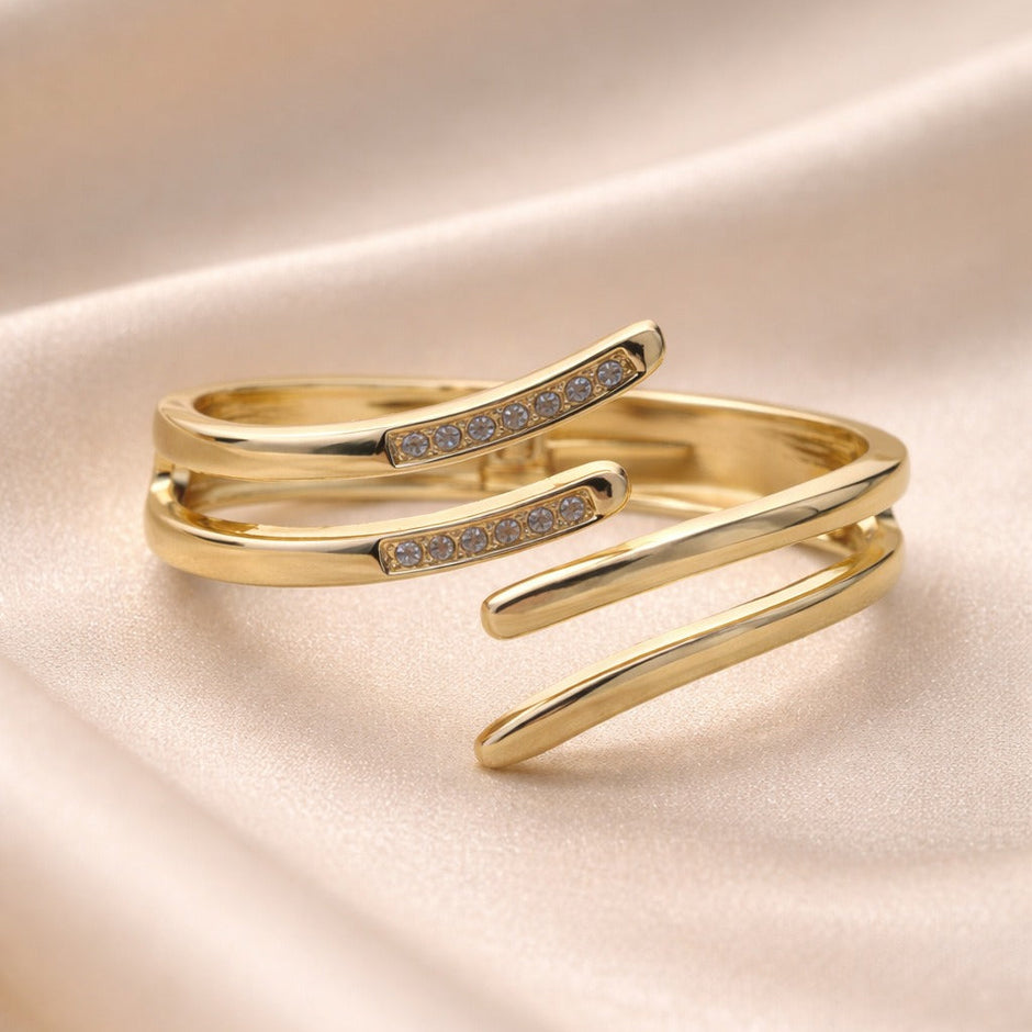 The Stellar Wrap Crystal Bangle for Women