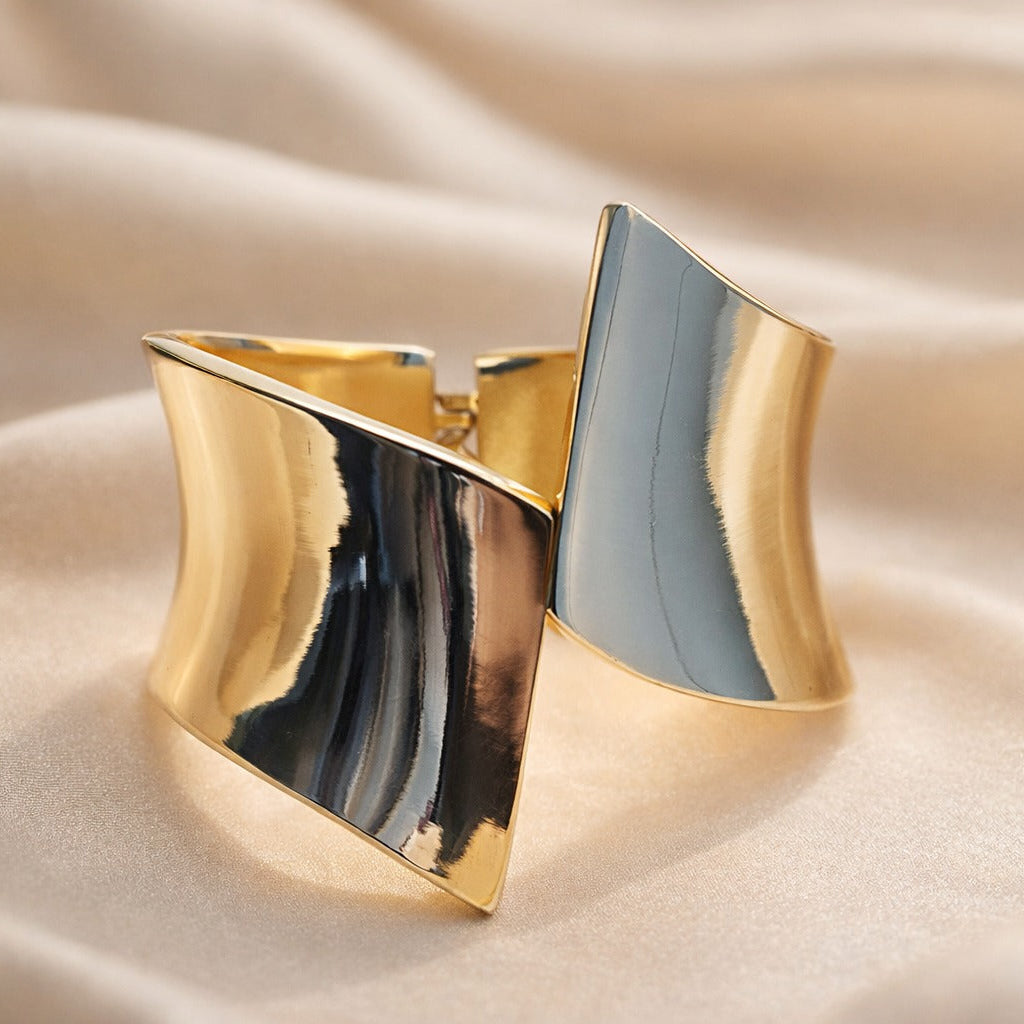 The Overlap Geometric Statement Cuff Bracelet