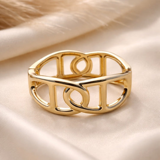 The Heritage Link Gold Cuff Bracelet