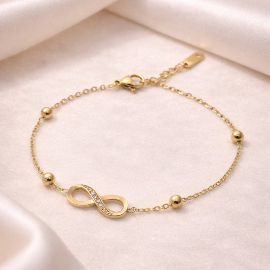 Crystal Pavé Infinity Charm Bracelet