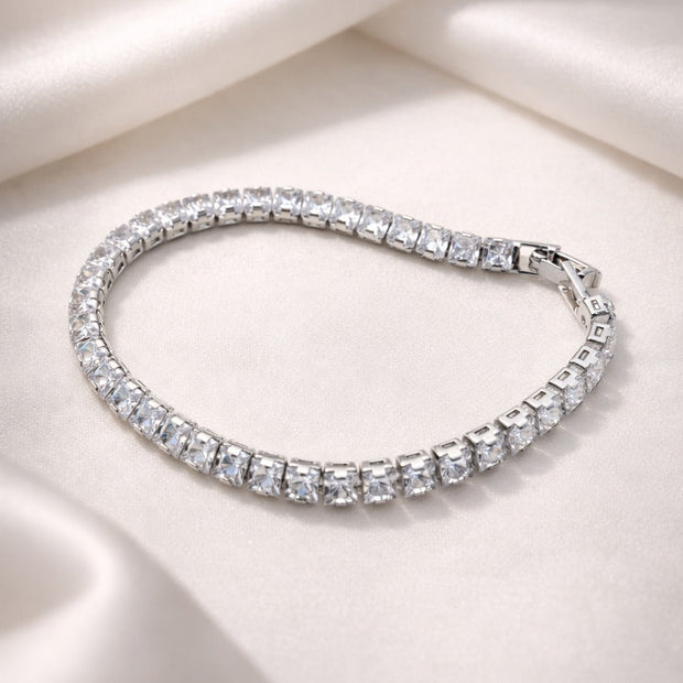 Executive Square-Cut Silver Chain Bracelet
