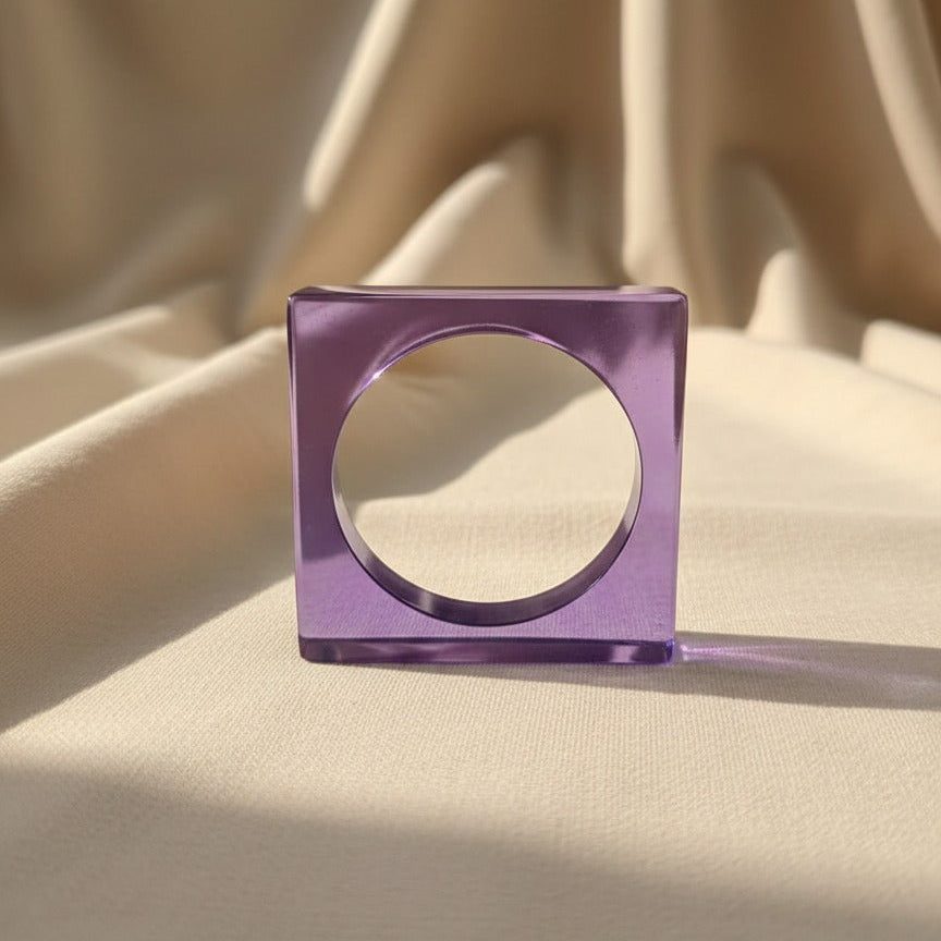 Lavender Crystal Square Resin Bangles
