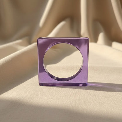 Lavender Crystal Square Resin Bangles
