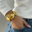Matte Gold Chunky Heart Bangle