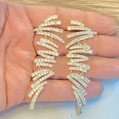 Glam Cascade Gold Earrings