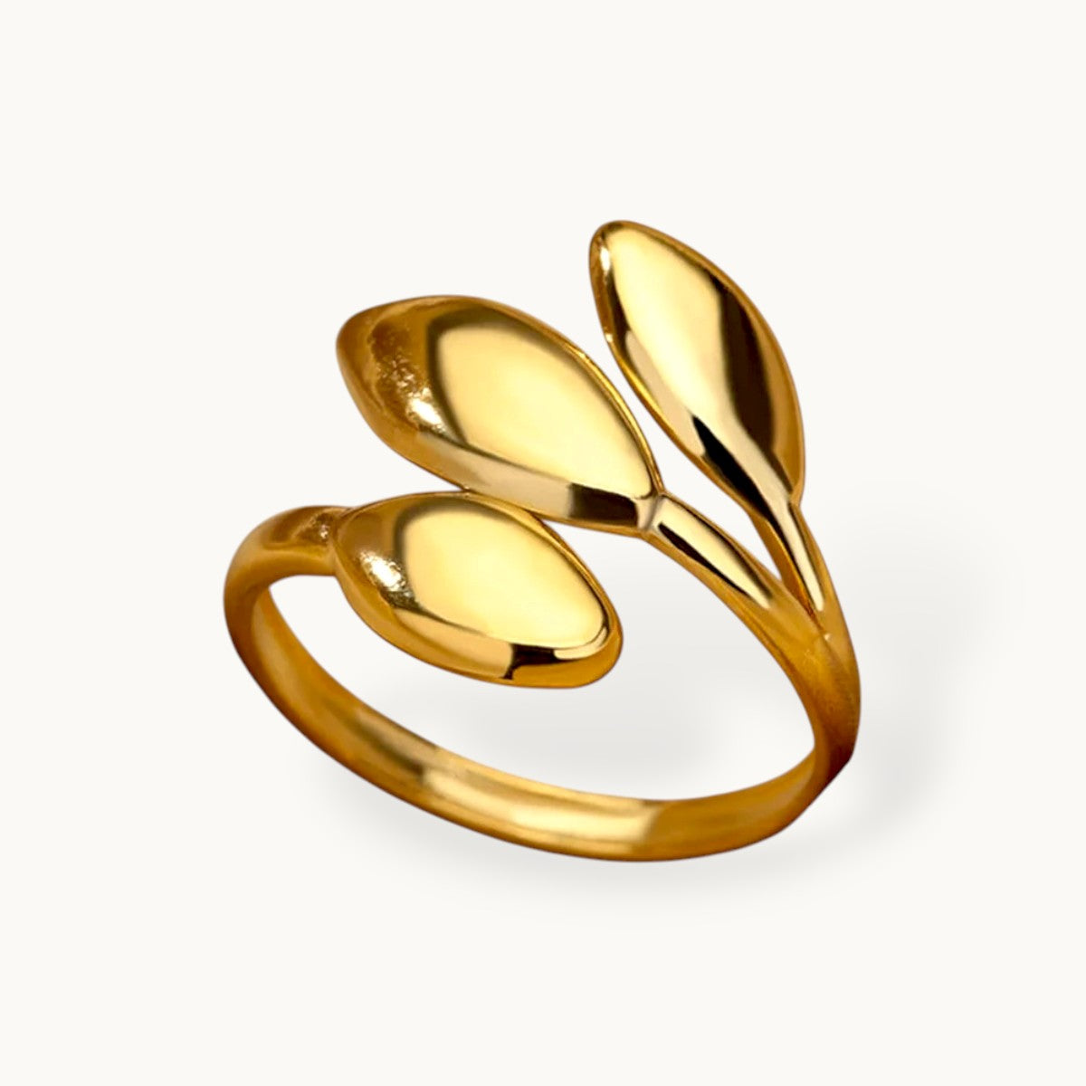 Sleek Triple Leaf Wrap Adjustable Ring