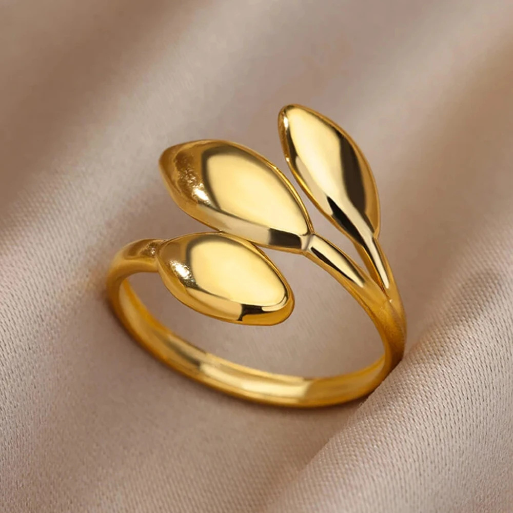 Sleek Triple Leaf Wrap Adjustable Ring