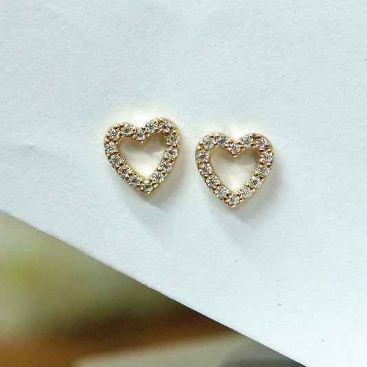 Crystal Heart Stud Earrings