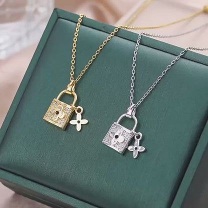 Mini Lock Charm Pendant Necklace