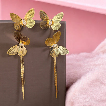 Long Butterfly Dangler Earrings