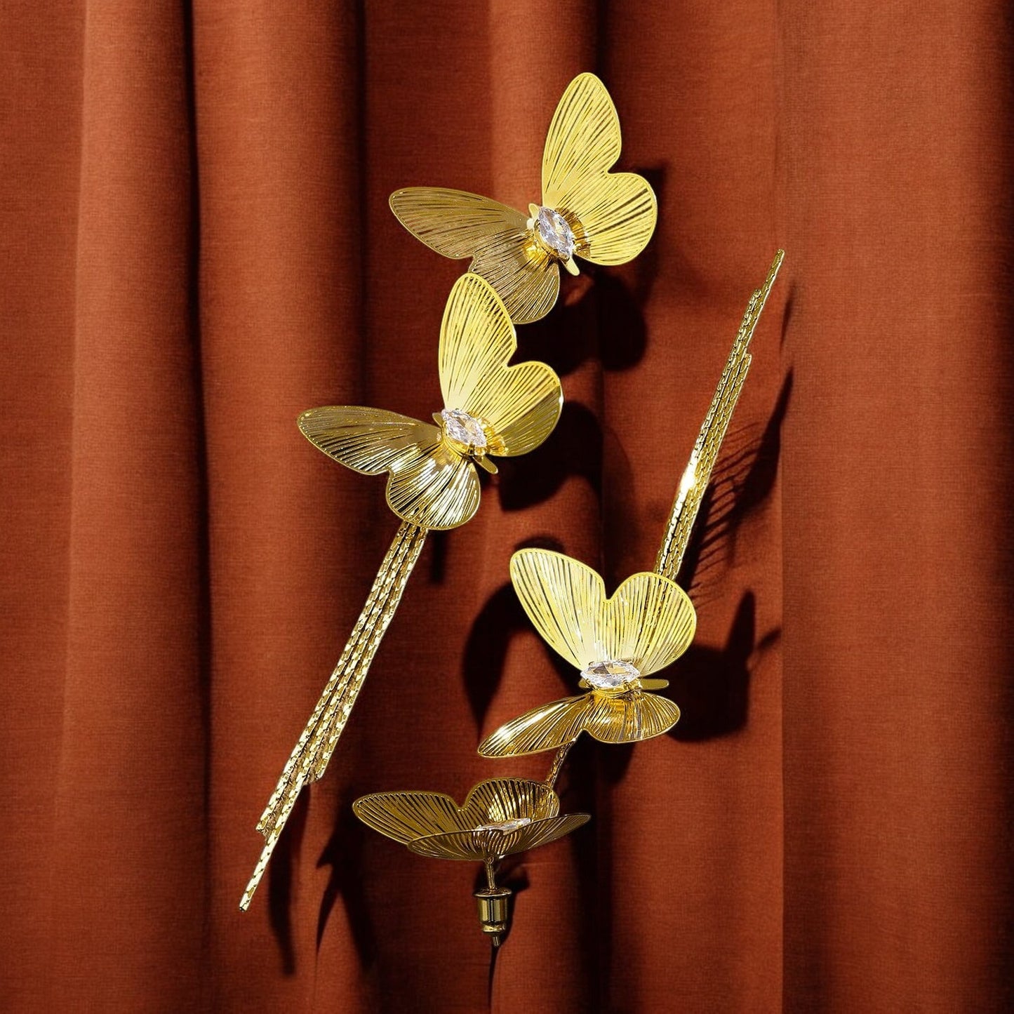 Long Butterfly Dangler Earrings