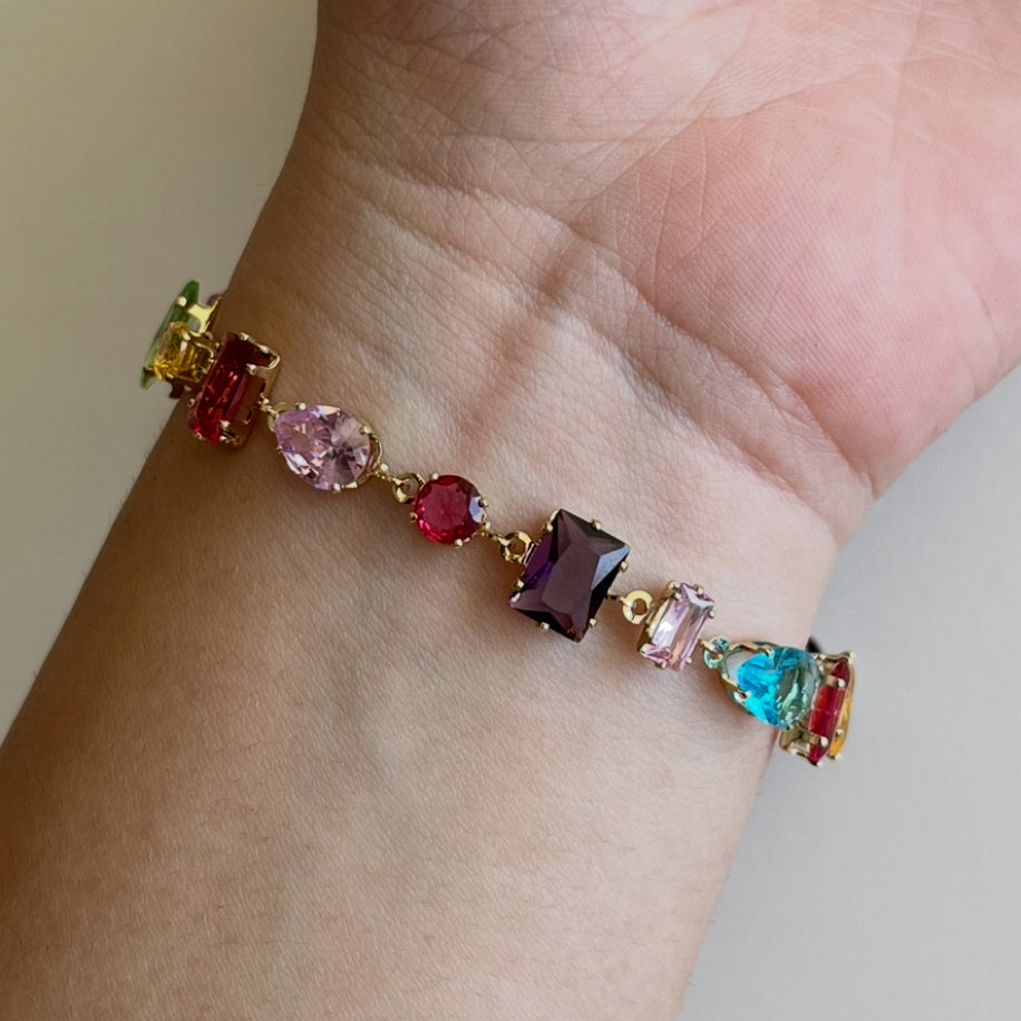Mixed Shape Rainbow Gemstone Bracelet